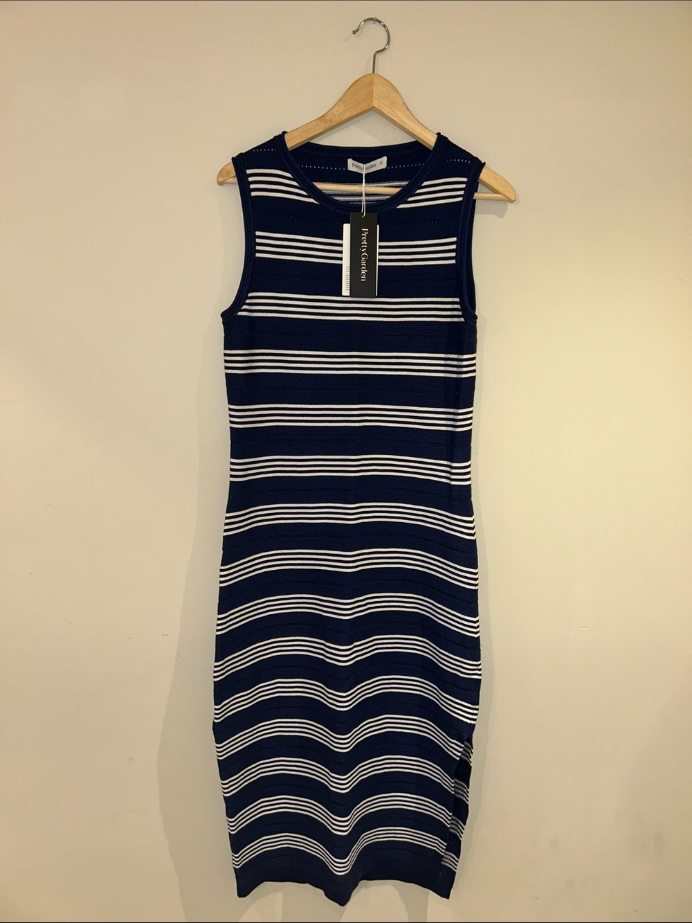 Sleeveless Navy and White Striped Knit Dress by Tommy Bahama
